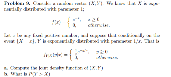 Solved Problem 9. Consider a random vector (X,Y). We know | Chegg.com