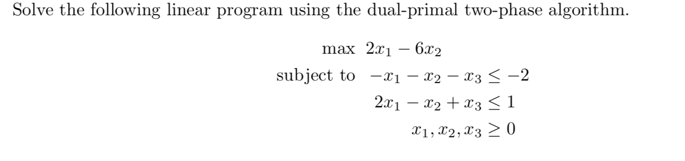 Solved Solve the following linear program using the | Chegg.com