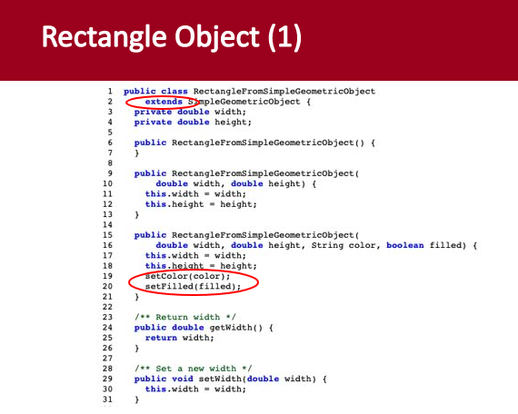 Solved Implement the Geometric Object, Circle, Rectangle, | Chegg.com