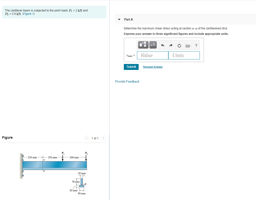 Solved The cantilever beam is subjected to the point loads P | Chegg.com