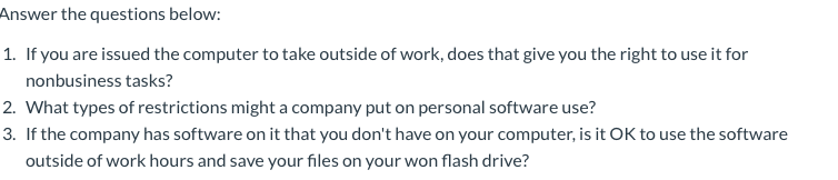Solved Answer the questions below: 1. If you are issued the | Chegg.com