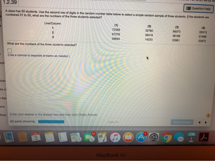 Solved 1.2.39 Question Help A class has 50 students. Use the