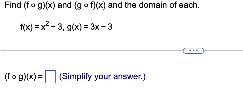 find the domain of f ∘ g )( x