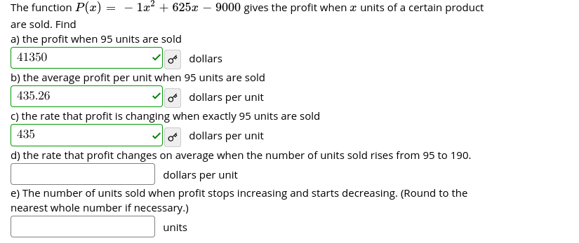 Solved I got the first three parts right need help with the | Chegg.com