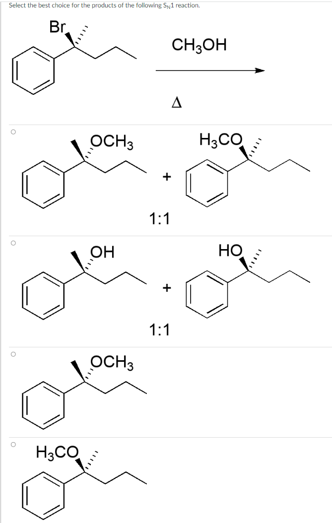 Solved Select the best choice for the products of the