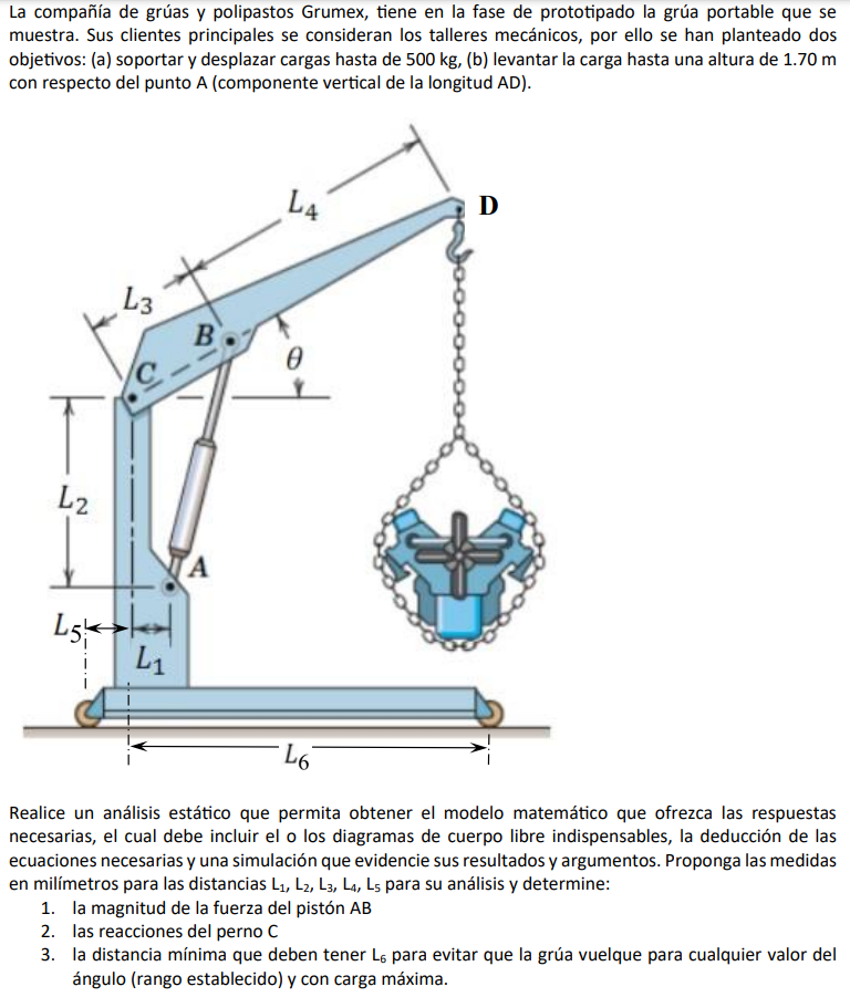 La compañía de grúas y polipastos Grumex, tiene en la fase de prototipado la grúa portable que se muestra. Sus clientes princ