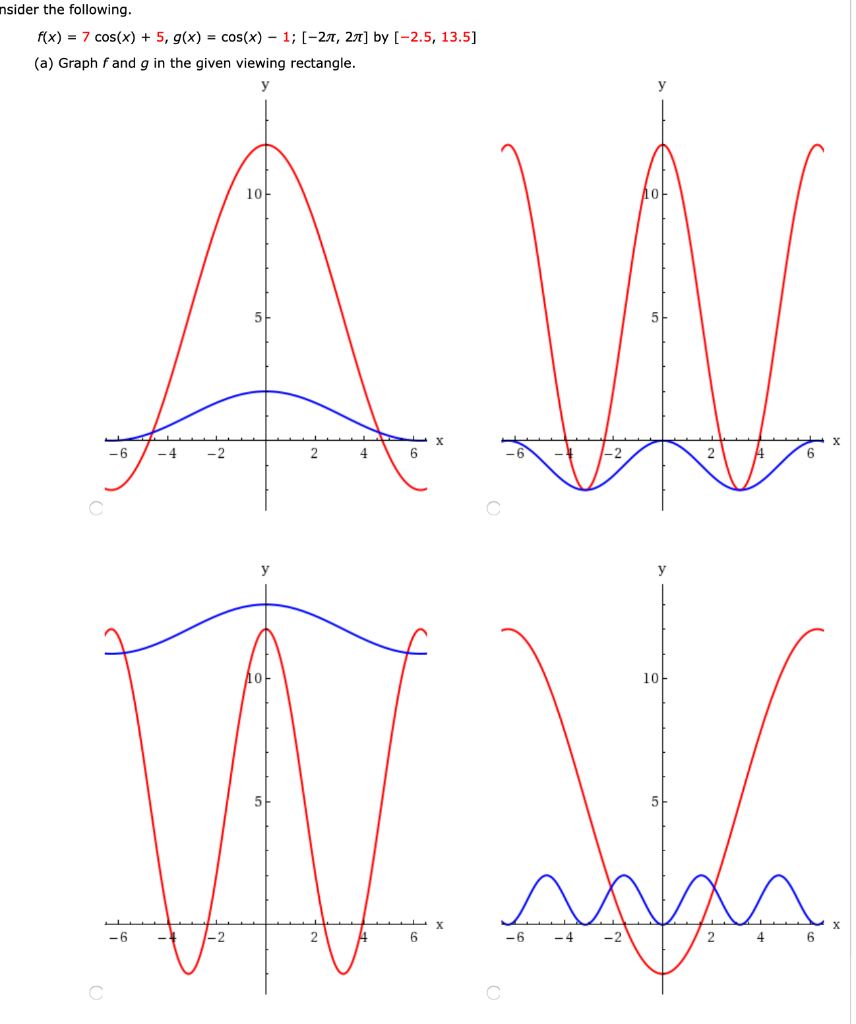 Solved Nsider The Following F X 7 Cos X 5 G X Chegg Com