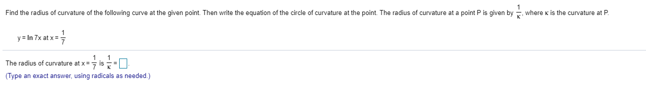 solved-find-the-radius-of-curvature-of-the-following-curve-chegg