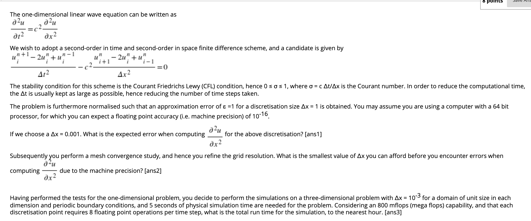 Solved 02 The one-dimensional linear wave equation can be | Chegg.com