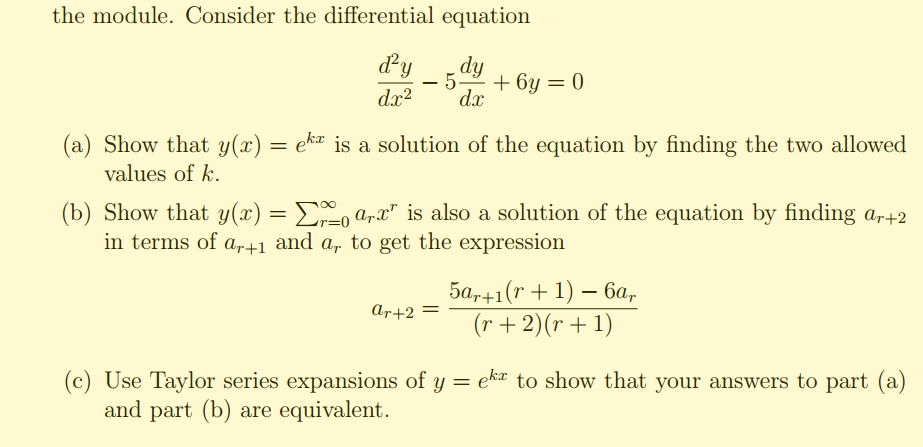 Solved the module. Consider the differential equation dy dy | Chegg.com