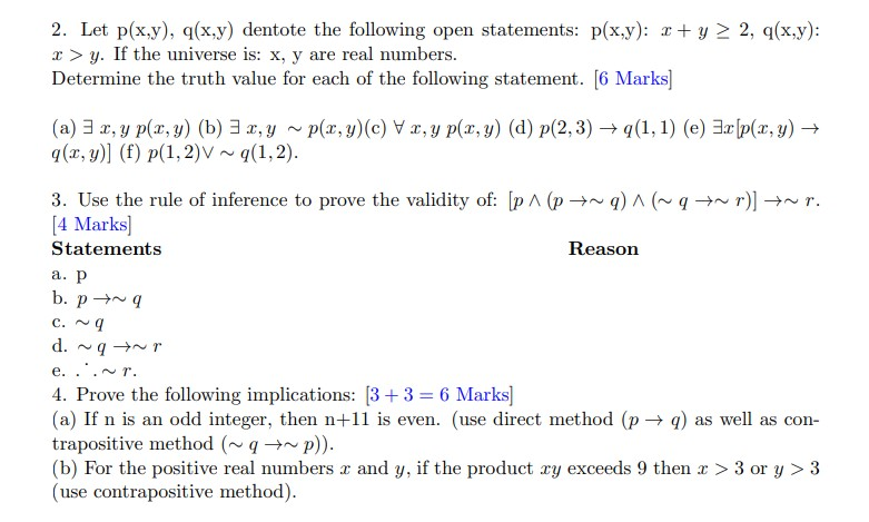 Solved 2. Let p(x,y), q(x,y) dentote the following open | Chegg.com