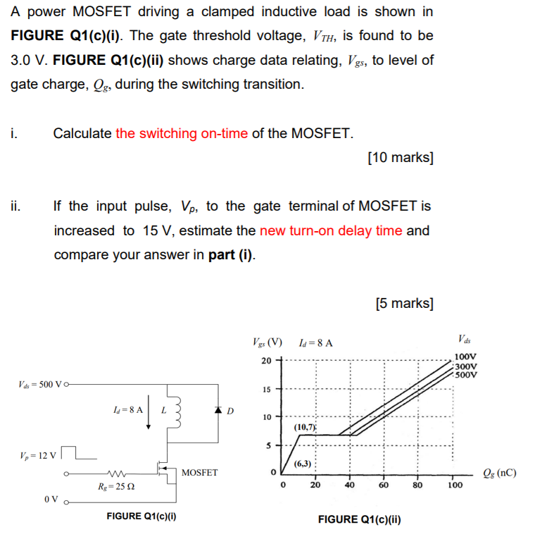 Solved A power MOSFET driving a clamped inductive load is
