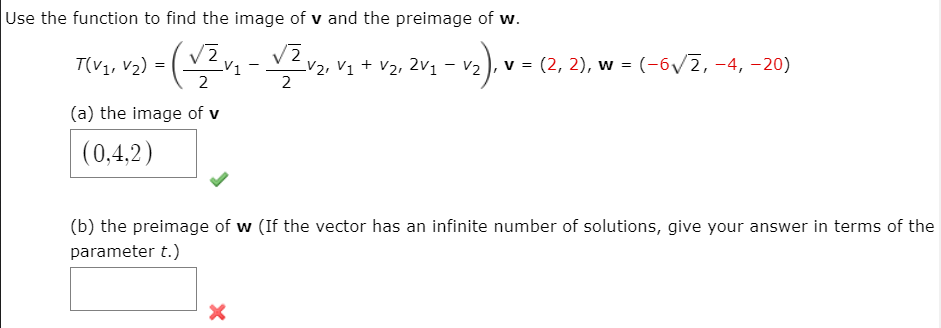 Solved: Use The Function To Find The Image Of V And The Pr... | Chegg.com