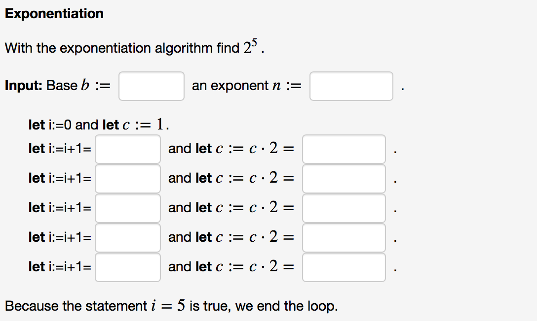 Solved Exponentiation With The Exponentiation Algorithm Find | Chegg.com