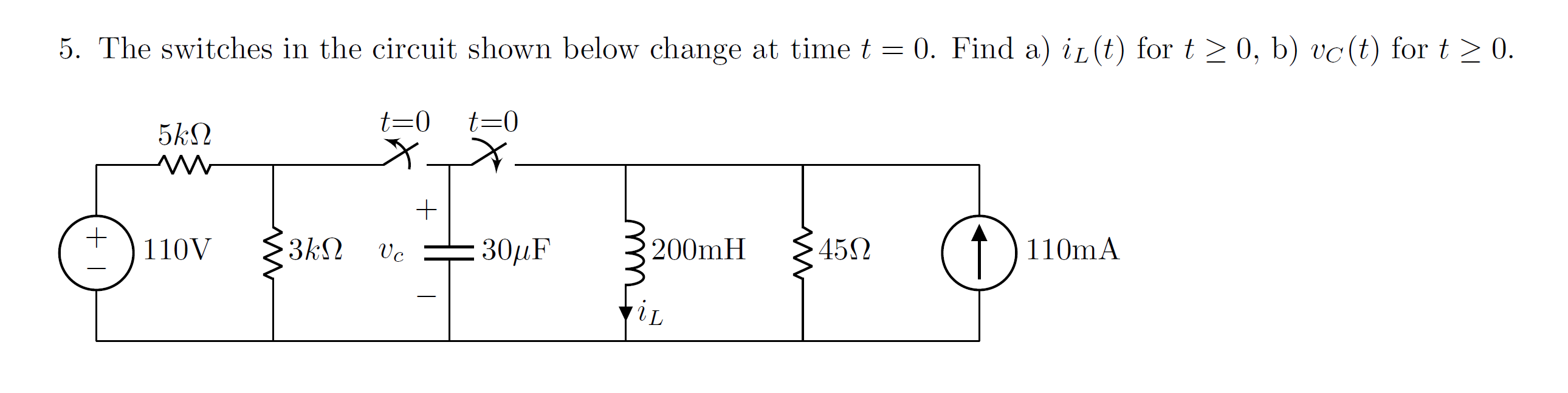Solved 5. The switches in the circuit shown below change at | Chegg.com