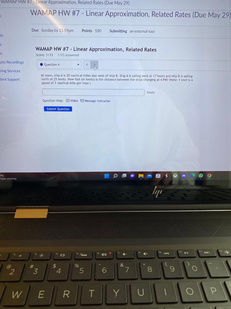 Solved WAMAP HW #7 - Linear Approximation, Related Rates | Chegg.com
