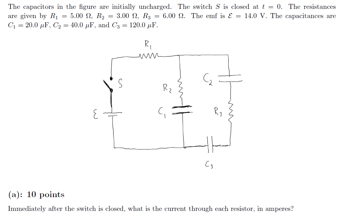 The Capacitors In The Figure Are Initially Uncharged Chegg 