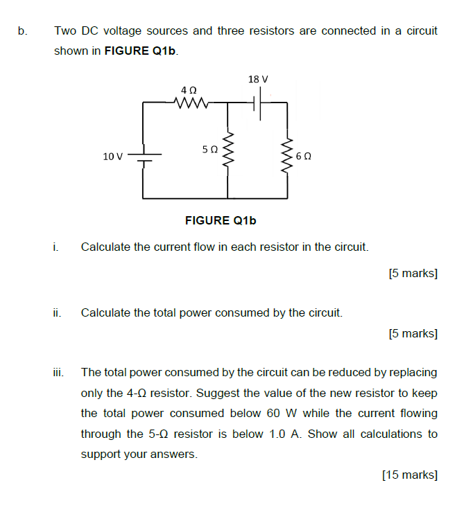 Solved B. Two DC Voltage Sources And Three Resistors Are | Chegg.com