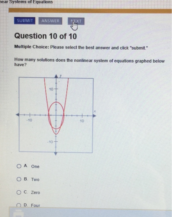 How Many Solutions Does The Nonlinear System Of Equations Have