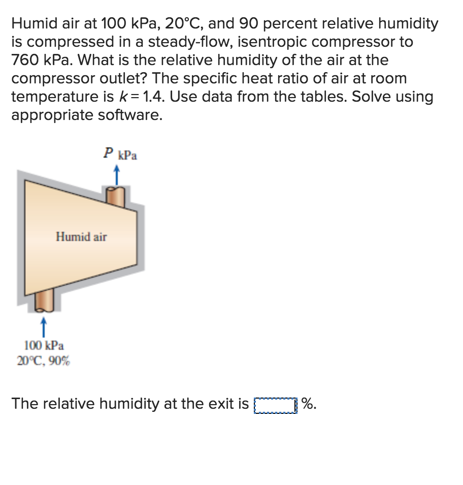 Solved Humid air at 100 kPa, 20°C, and 90 percent relative