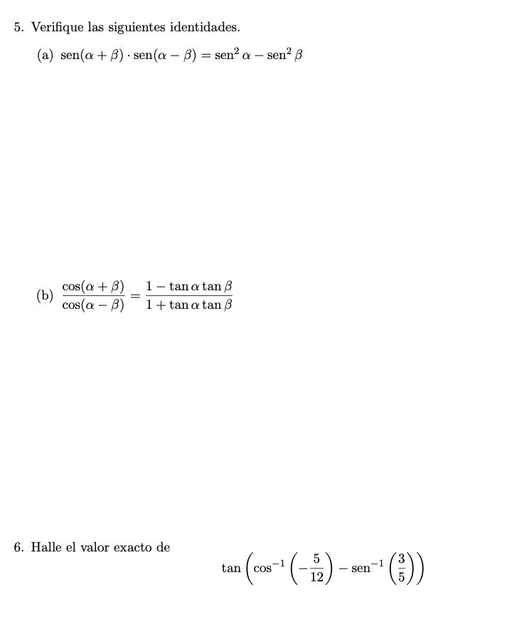 Solved (a) sen(195∘) (b) tan(12π) (c) cos(−125π) Exprese | Chegg.com