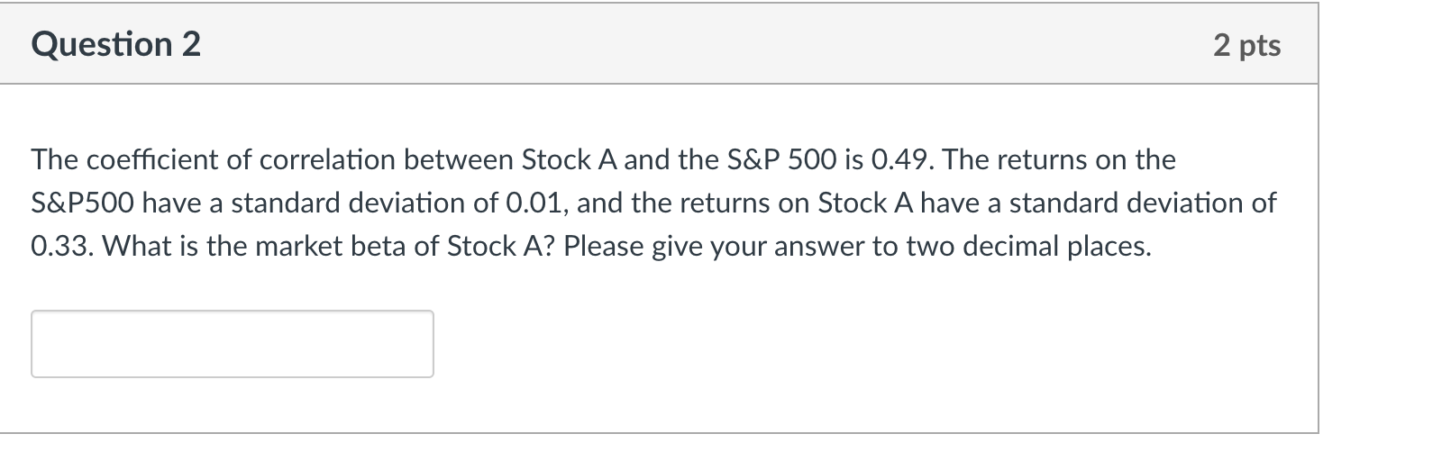 Solved Question 2 2 pts The coefficient of correlation | Chegg.com