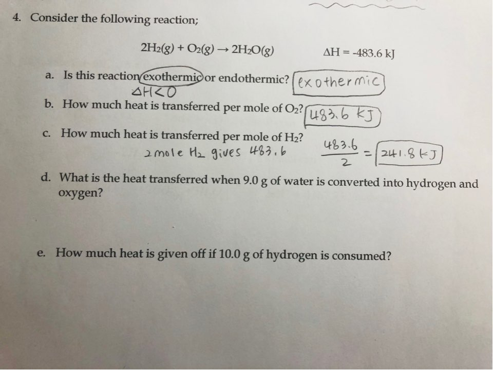 Solved 4. Consider The Following Reaction; 2H2(g) + O2(g) → | Chegg.com