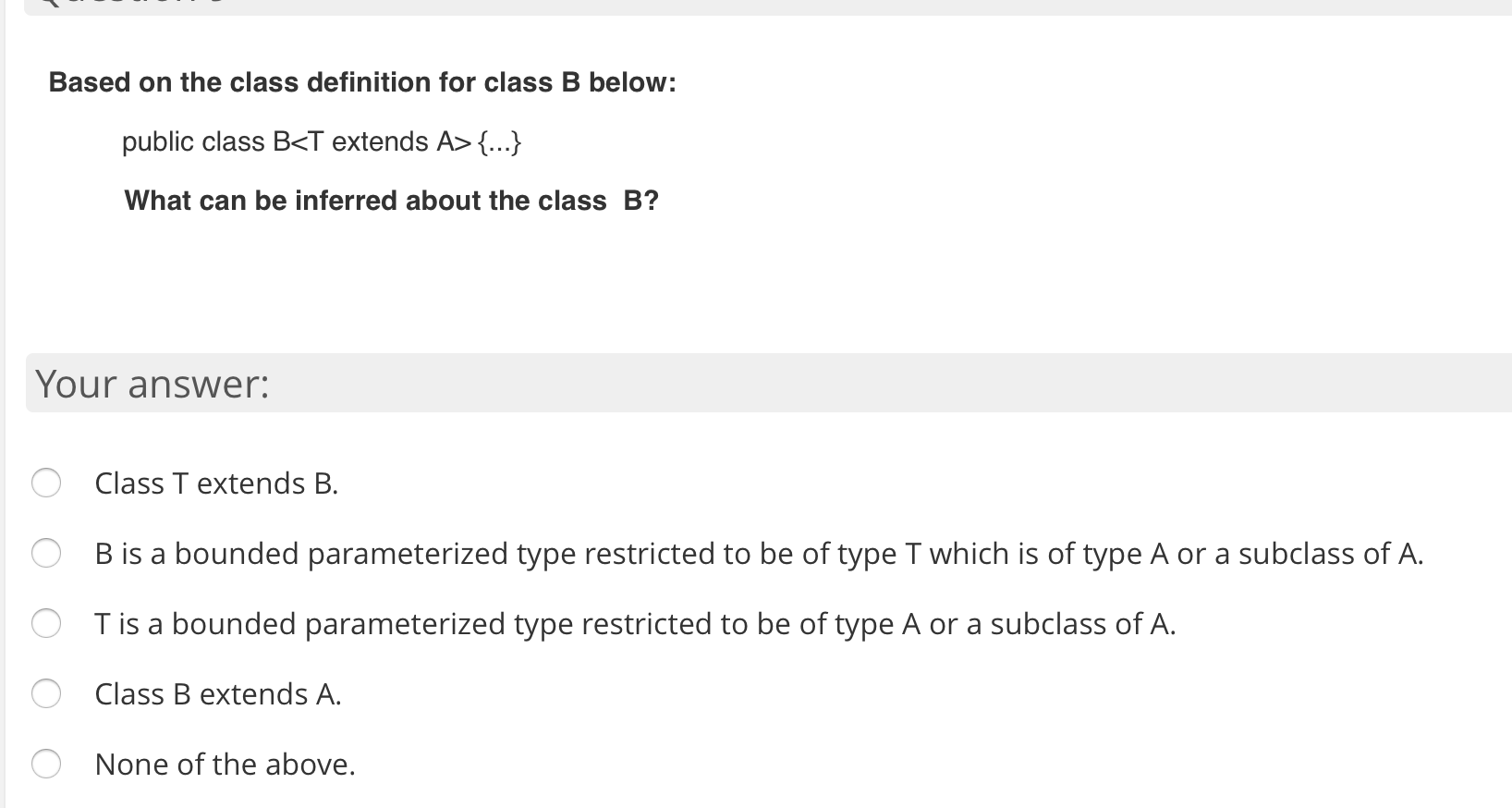 Solved Based on the class definition for class B below: | Chegg.com