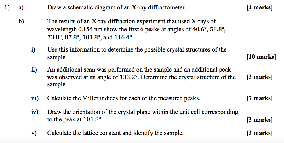 Solved 1) a) Draw a schematic diagram of an X-ray | Chegg.com