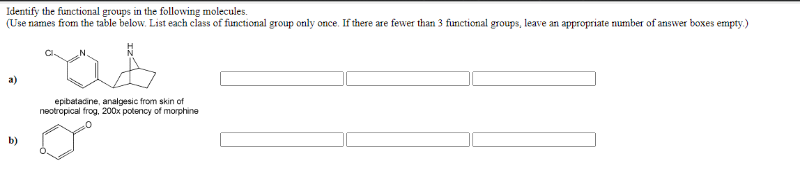 Solved Identify the functional groups in the following | Chegg.com