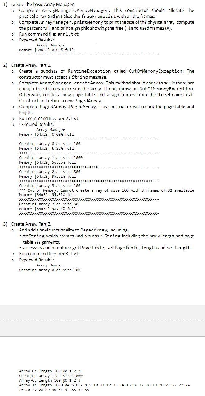 Solved I need some help with coding an array manager in java | Chegg.com