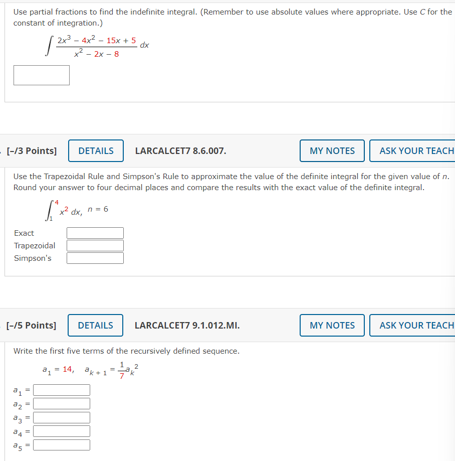 Solved Use partial fractions to find the indefinite | Chegg.com
