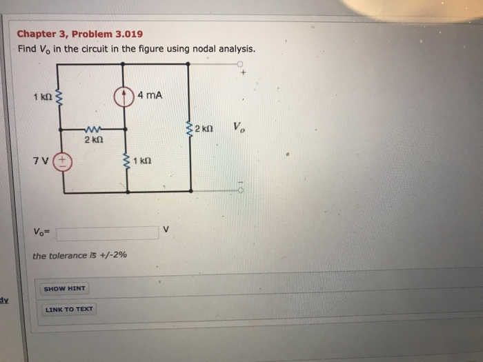 Solved Find Vo In The Network In The Figure 2 V 12 V The