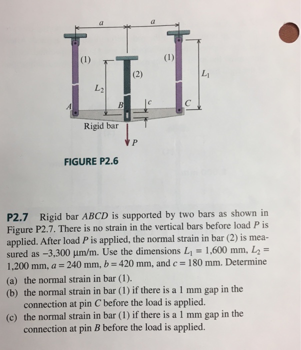 Solved Rigid Bar ABCD Is Supported By Two Bars As Shown In | Chegg.com