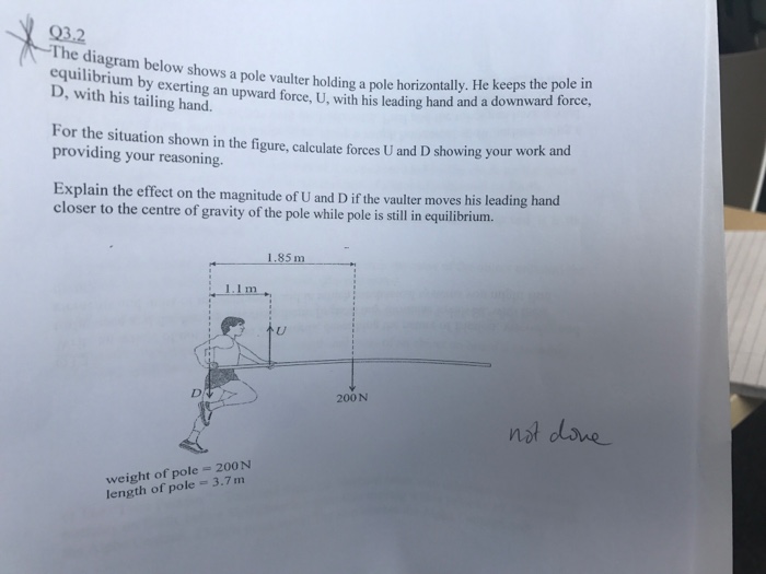 Solved The diagram below shows a pole vaulter holding a pole