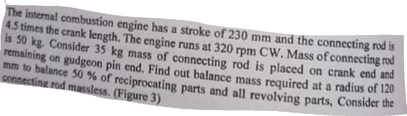 Solved The internal combustion engine has a stroke of 230 mm | Chegg.com