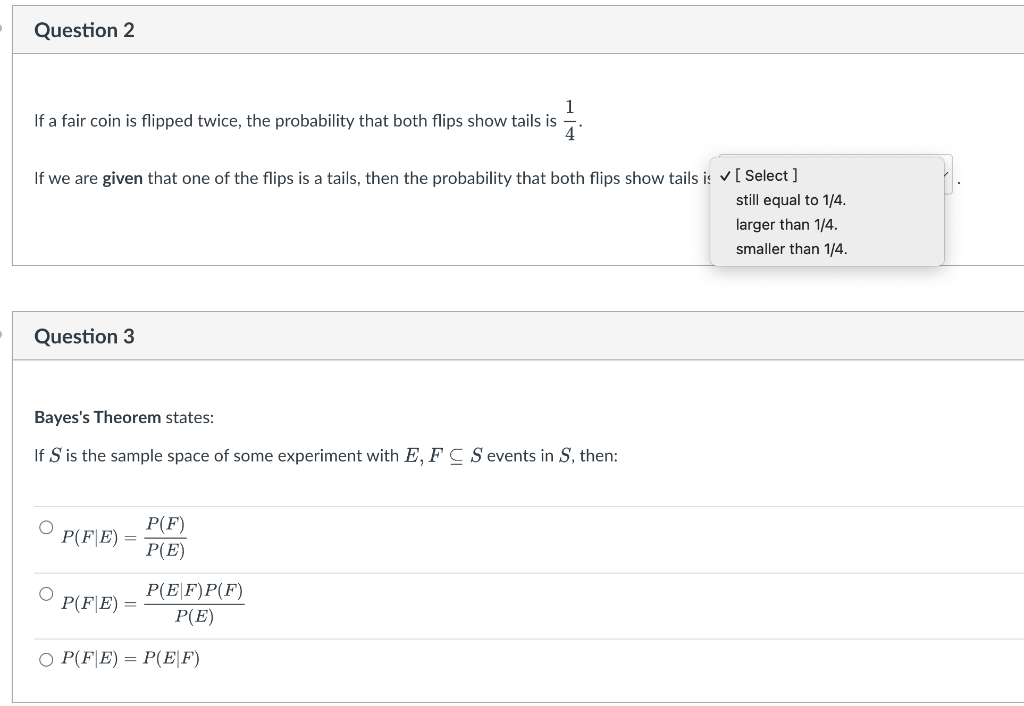 Solved If a fair coin is flipped twice, the probability that