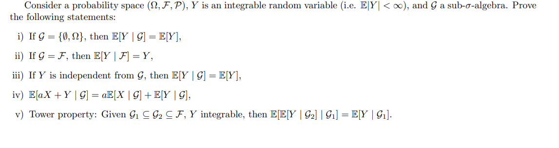 Solved Consider A Probability Space (Ω,F,P),Y ﻿is An | Chegg.com