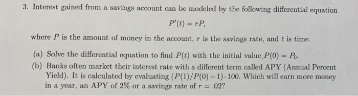 Solved 3. Interest gained from a savings account can be | Chegg.com