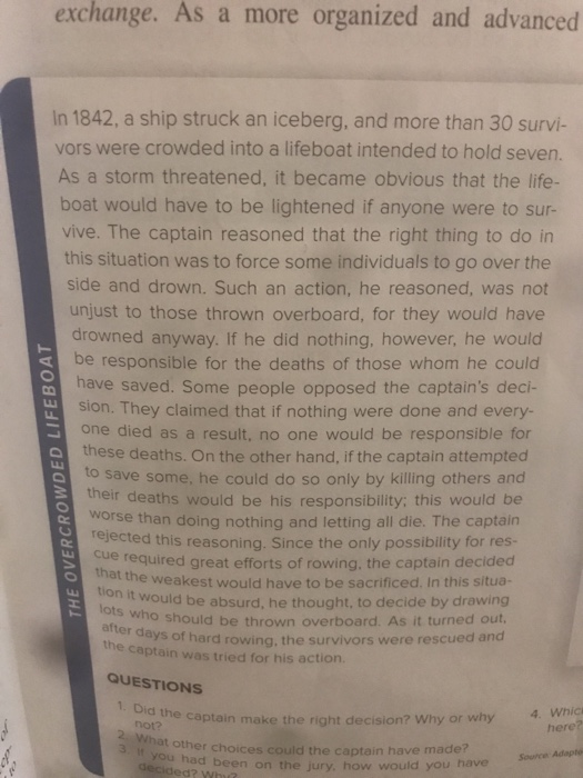 the overcrowded lifeboat case study answers