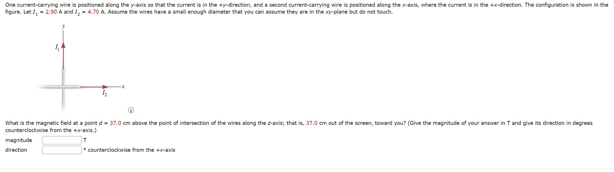 Solved One current-carrying wire is positioned along the | Chegg.com