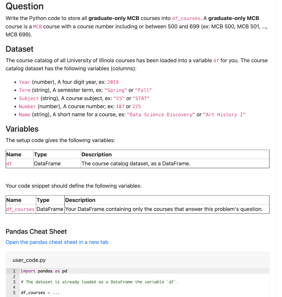Solved Write the Python code to store all graduate only MCB Chegg com