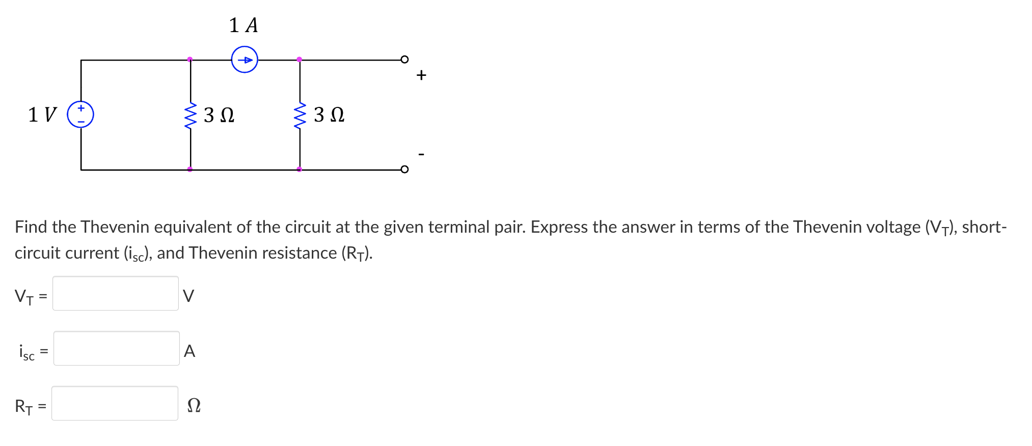 Solved Find the Thevenin equivalent of the circuit at the | Chegg.com