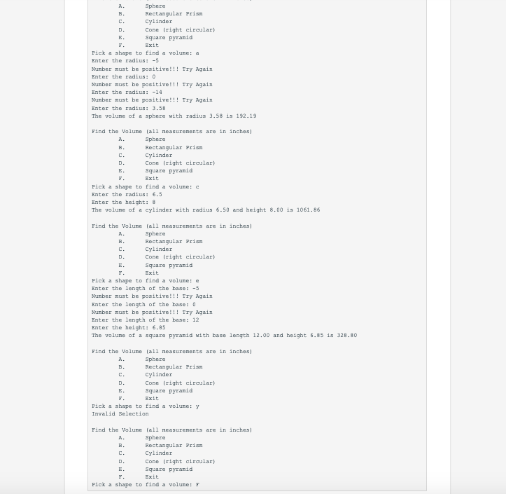 Solved You are to write a program to compute the volume of | Chegg.com