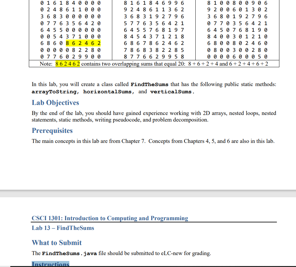 Solved CSCI 1301: Introduction to Computing and Programming | Chegg.com