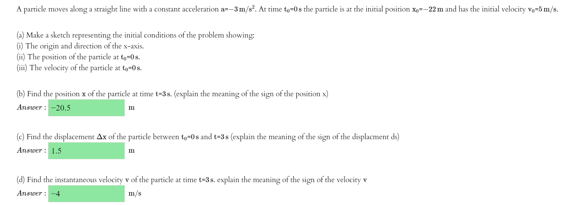 Solved A Particle Moves Along A Straight Line With A Cons Chegg Com