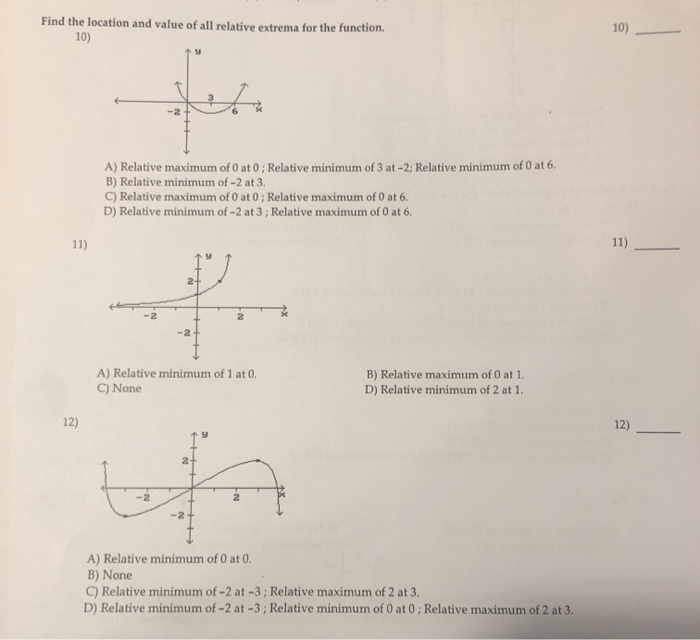 Solved Find the location and value of all relative extrema | Chegg.com