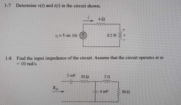 Solved Determine V T And I T In The Circuit Shown 1 7 Chegg Com