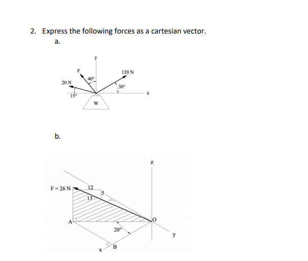 Solved 2 Express The Following Forces As A Cartesian Vec Chegg Com