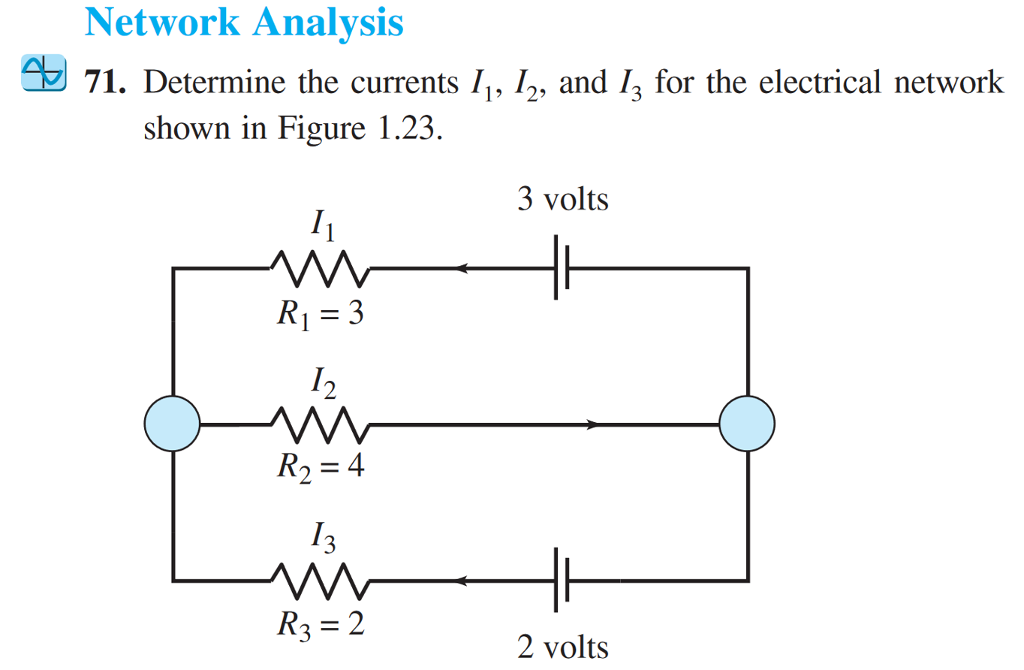Solved Determine the currents I1, I2, and I3 for the | Chegg.com